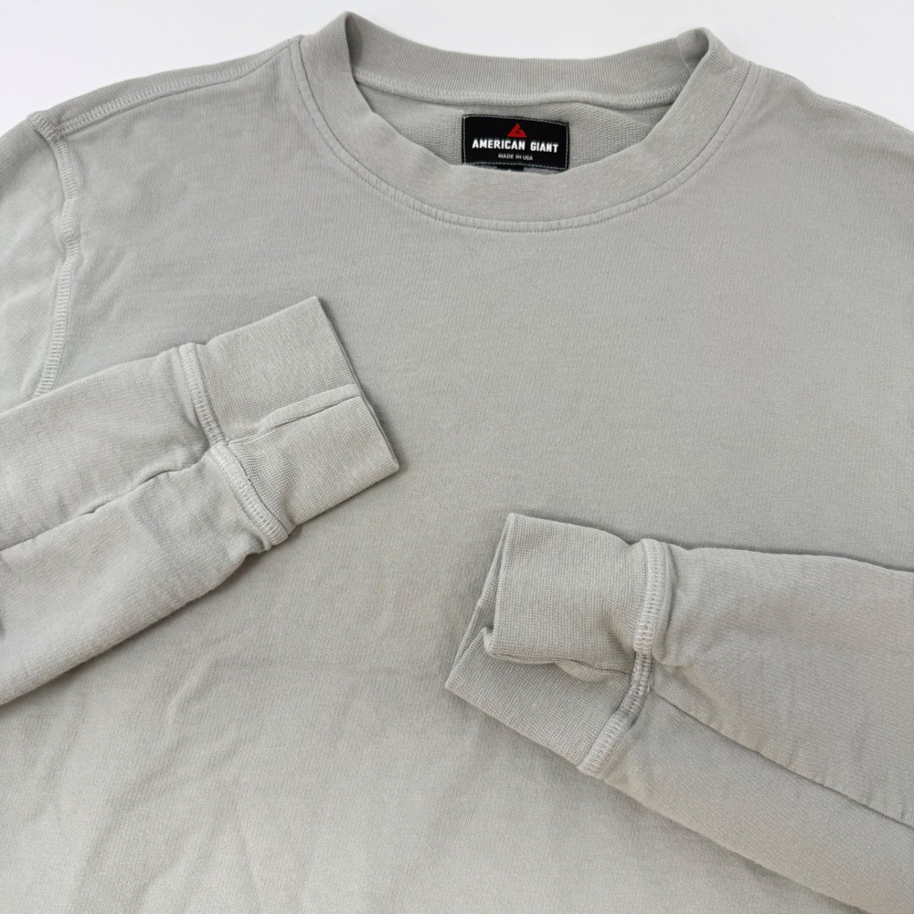 American Giant Mens Gray French Terry Crewneck Sweatshirt Small Made in USA